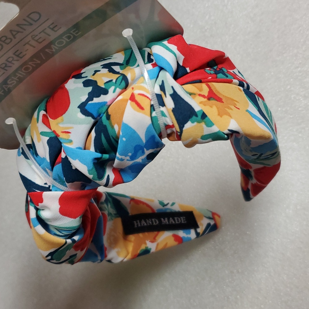 Hand Made Floral Multicolor Headband New - Picture 2 of 3
